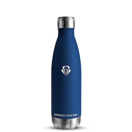 Gourde Isotherme Grsta 500ml pour Enfant et Sport - Bouteille Inox Reutilisable - Bouteille d'Eaupour Sport, École et Gy — Bleu Foncé
