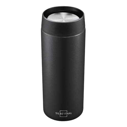 SILBERTHAL Thermos Cafétéria 350ml - 6h Chaud/12h Froid - Acier Inoxydable Anti-fuite — Noir