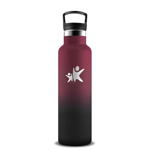 Gourde Isotherme Inox 500ml Enfant Anti Fuite Facile à Nettoyer pour École et Camping — Rouge-noir