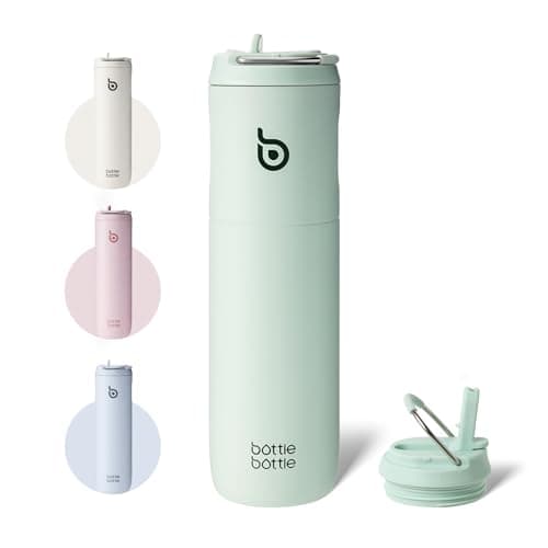 Bouteille d'eau isotherme en acier inoxydable pour sport et voyage - Rose clair, 710 ml,anti-fuite, sans BPA — Vert Clair