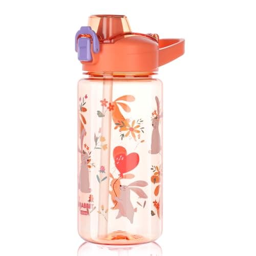 Flintronic Gourde Isotherme Enfant Sans BPA Tritan, Bouteille Anti-fuite Réutilisable 500ML pour Ecole Maternelle avec P — Bleu Foncé-600ml