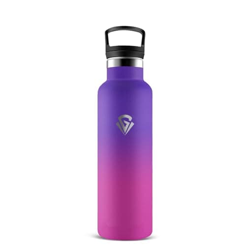 Gourde Isotherme 1L 24H Froid 12H Chaud, Anti-Fuite Sans BPA en Acier Inoxydable 18/8 pour Café, Thé, Lait - Grsta — Lila-rosa