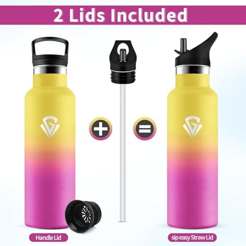 Gourde Isotherme Acier Inoxydable 500ml pour Enfant et Adulte - Randonnée et Gym - Étanche, Réutilisable, sans BPA