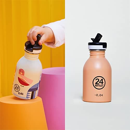 Bouteillekids24Bottles MaternellePrimairePaille250mlHermétiqueInoxydableBPAFreeLégèreGourdeEnfantSportLoisirSûre