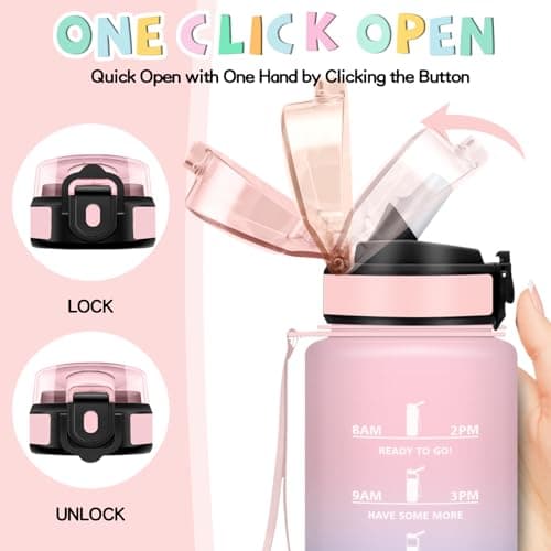 Gourde Enfant 500ml avec Paille Anti Fuite Marque Anti-Dechiffrement pour École Camping Voyage Sports Vélo avec Cadenas