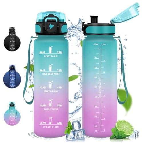 Vikaster Gourde Sport Mat Rose Clair - 500 ML Bouteille d'Eau Sans BPA Étanche & Réutilisable avec Filtre & Marqueur de — Yl-rose Vert