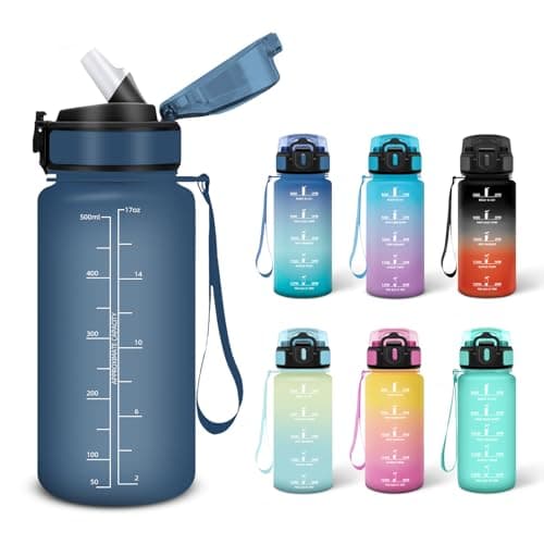 Gourde Motswedi 0.5L Rose et Cyan Adulte, Convient aux Boissons Gazeuses, Étanche pour Salle de Sport et Camping - Motiv — Bleu Marine-500ml