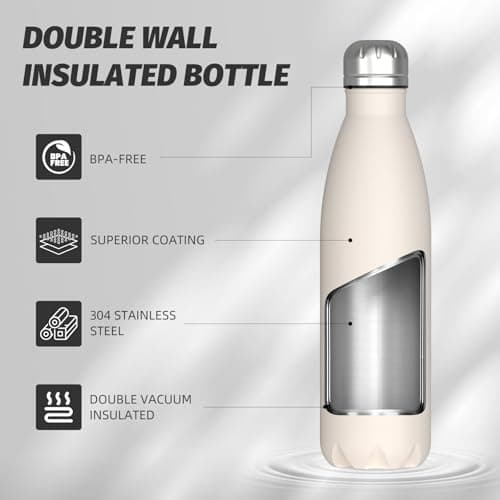 WATERSY Gourde Isotherme en Acier Inoxydable - Garde au Froid pendant 24 Heures etau Chaud pendant 12 Heures - Bouteille