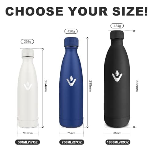 Bouteille Isotherme Inox 500ml pour Sport et Voyage Étanche et Réutilisable, Gourde Métal Woman and Man