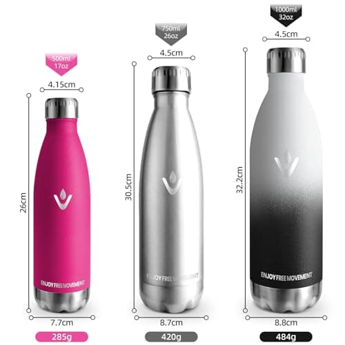Gourde Isotherme 500ml Sans BPA Réutilisable - Bouteille Isolée pour Running, Bureau et École - Processus de Revêtement