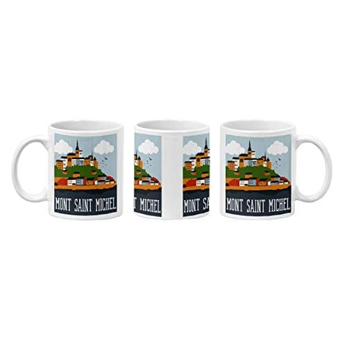 Tasse Mont Saint-Michel Historique Français Normandie Café Thé Adultes Voyageurs Visiteurs