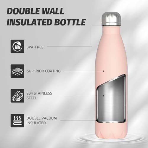 Gourde WATERSY Isotherme Acier Inoxydable Double Paroi Garde Fraîcheur 24h et Chaleur 12h - Sport Sans BPA - 500 ml