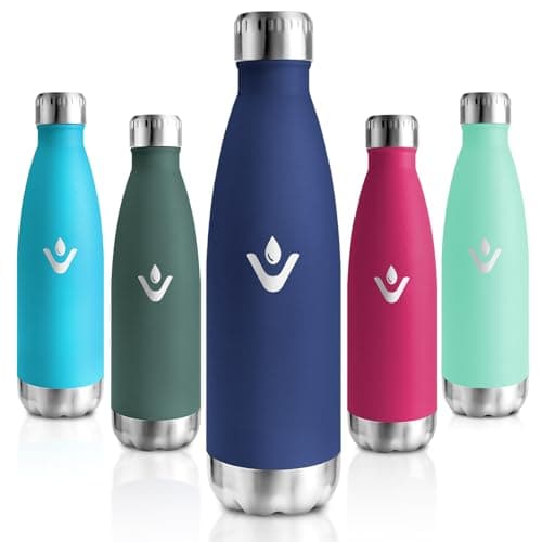 Motswedi Gourde Isotherme 500ml, 24h Froid & 12h Chaud, sans BPA pour Randonnée & Sport, Réutilisable — Bleu Foncé