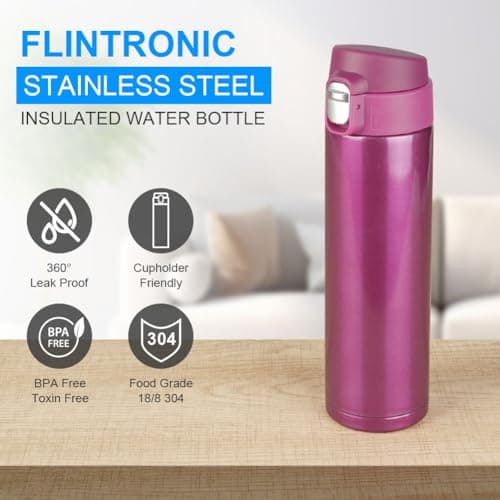 Gourde Isotherme Flintronic 500ML Acier Inoxydable Utilisée par les Outdoor Entraînements, Gourde Isotherme Eau Flnintro