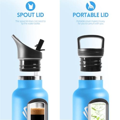 HoneyHolly Gourde Isotherme Anti-Fuite pour Enfants et Adultes 500ML, Réutilisable, Sans BPA, Acier Inoxydable à Double