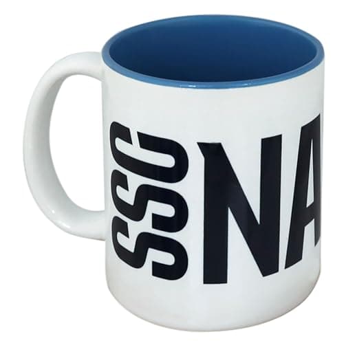 SSC NAPOLI Tasse en céramique intérieur bleu clair pour homme et femme lors du petit déjeuner avec inscription