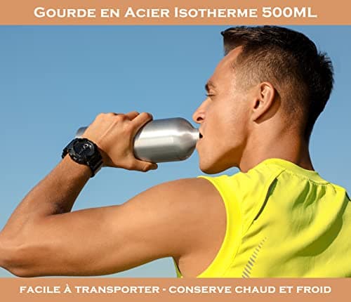 PARENCE. Isotherme en Acier 500 ml - Thermos Double Paroi - Thé ou Café - Grande Capacité