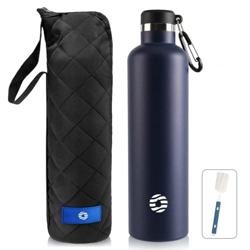 Gourde Isotherme FEIJIAN 750ml/1L - Bouteille Inox Bouche Standard pour Sportifs - Sans BPA et Cadeau Idéal — Bleu