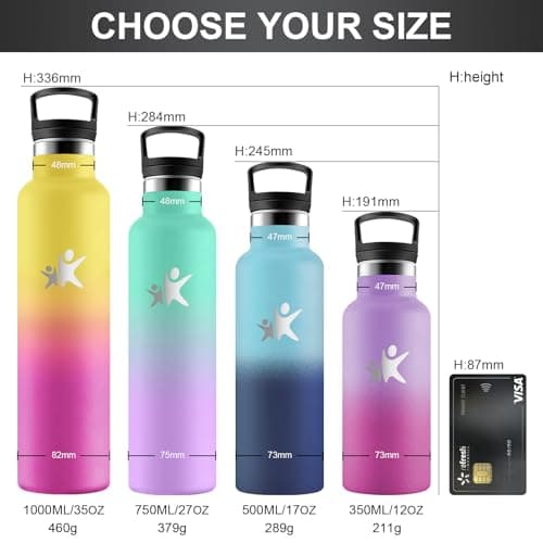 Gourde Isotherme KollyKolla 750ml pour Voyage et Bureau Sans BPA