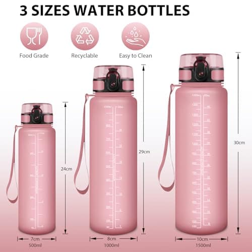 Gourde HoneyHolly 500ml Sport Sans BPA Eau Fitness Yoga L'école Bureau Filtrage Marqueur Temps