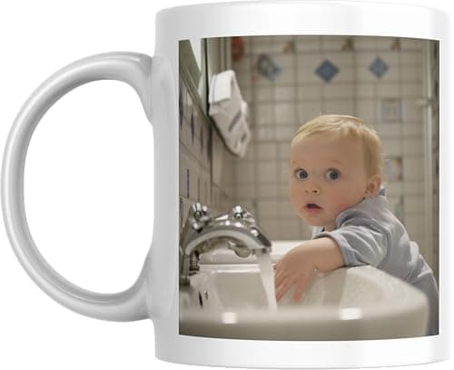 Fapadjo Mug Personnalisable Photo Texte, Tasse Café Prénom, Cadeau Anniversaire et Naissance, Souvenir Collegen