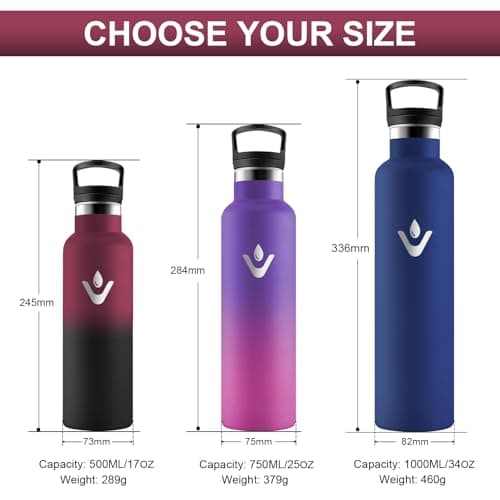 HoneyHolly Bouteille Isotherme 500ml, Gourde INOX à Double Paroi avec Paille, Réutilisable sans BPA, Anti-Fuite – Idéale