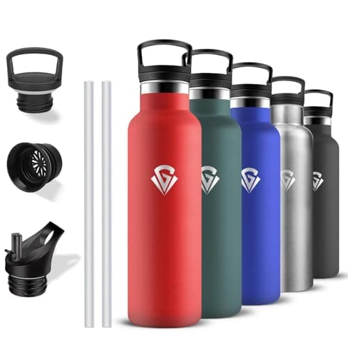 Gourde Isotherme Inox 500ml Anti Fuite pour École et Voyageavec Double Isolation 24h Froid & 12h Chaud — Rouge