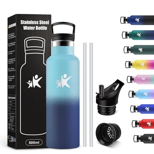 KollyKolla Gourde Isotherme 500ml, double paroi isolante, pour Enfant et Adulte, l'école et le Travail, sans BPA, joggea