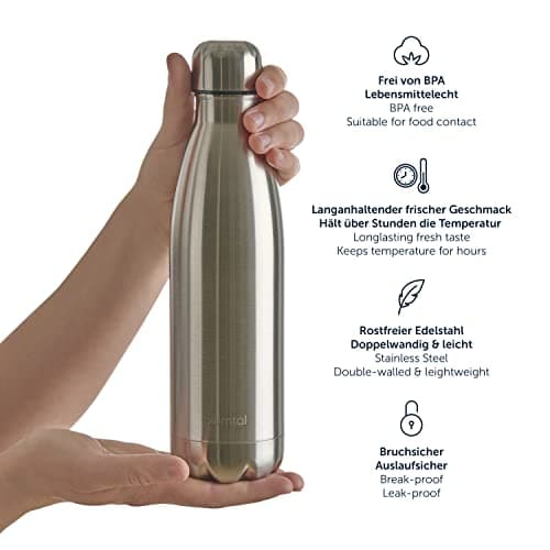 Isolation thermique Blumtal® Charles Bouteille isotherme 500ml - Gourde inox - Bouteille d'eau - Contenant froid et chau