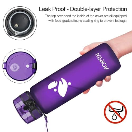 AORIN Gourde Sport BPA-Free & Anti-Fuite 1L pour Adults et Enfants Durant le Sport et les Activités Exteries