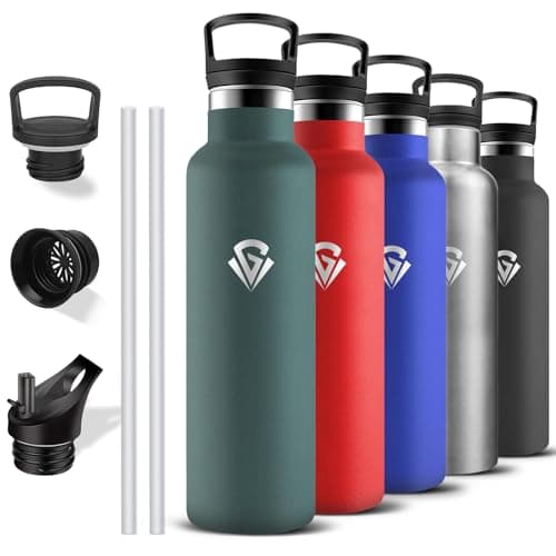 Gourde Isotherme Inox 500ml Anti Fuite pour École et Voyageavec Double Isolation 24h Froid & 12h Chaud — Vert Kaki