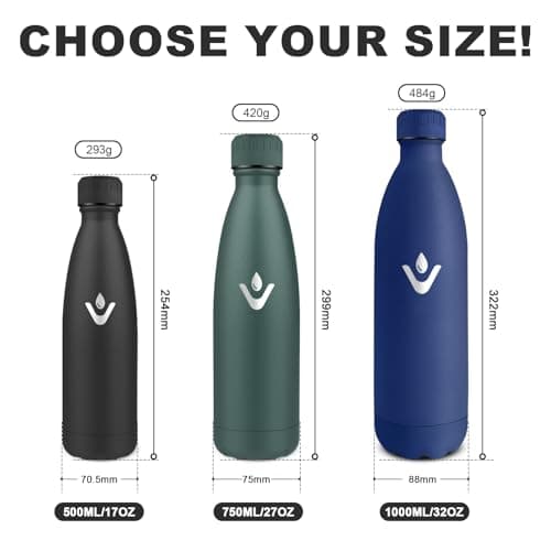 Gourde Isotherme Inox 500ml pour Adulte et Enfant - Étanche, Double Paroi, sans BPA, Bureau, École, Sport
