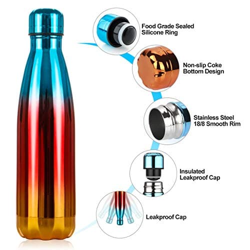 Lalafancy Bouteille d'eau en Acier Inoxydable Sans BPA pour Outdoor & Travail - Thermos Double Paroi 24h Froid & 12h Cha