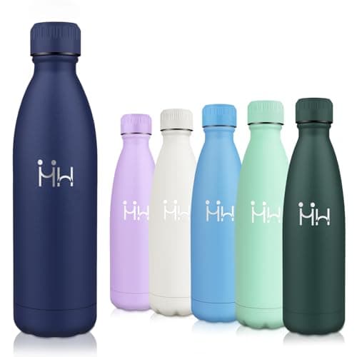 Gourde Isotherme Motswedi 500ml, 24h Froid & 12h Chaud, Gourde Enfant Anti-Fuite sans BPA, Bouteille Inox pour Sport, Fi — Bleu Foncé-1000ml