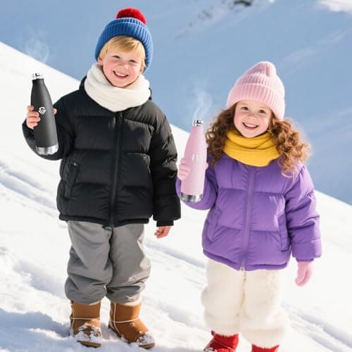 Gourde Isolante 500ml Sans BPA - Acier Inoxydable 18/8, Bouteille Insulated pour Voyage, École et Randonnée - Double Par