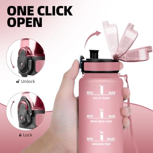 Gourde HoneyHolly 500ml Sport Sans BPA Eau Fitness Yoga L'école Bureau Filtrage Marqueur Temps