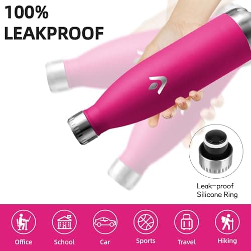 Thermos Gourde Grsta, Gourde Inoxydable 500ml sans BPA, Bouteille Isotherme 24h Froid 12h Chaud pour Enfant et Voyage
