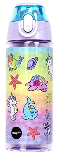 Fringoo Gourde Enfant Haute Qualité 100% sans Bisphénol A | Pour Garçons et Filles | École Primaire - 600 ml/20Oz — Narwhal & Hippocampe