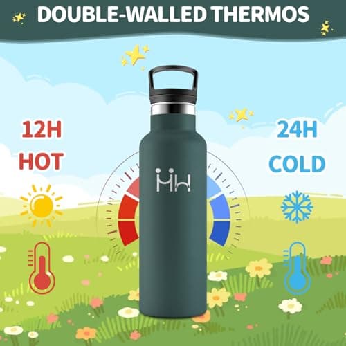 Gourde Enfant Honeyholly 500Ml BPA-Free Isotherme Réutilisable Campagne Eco-Ecole Gymnase