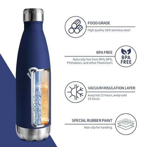 Bouteille Isotherme Inox 500ml pour Sport et Voyage Adulte