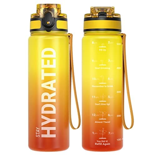 Bouteille d'Eau Sahara Sailor 1L, Sportive & Étanche pour Sport et Camping, Sans BPA et Reutilisable avec Marqueur de Te — Feu