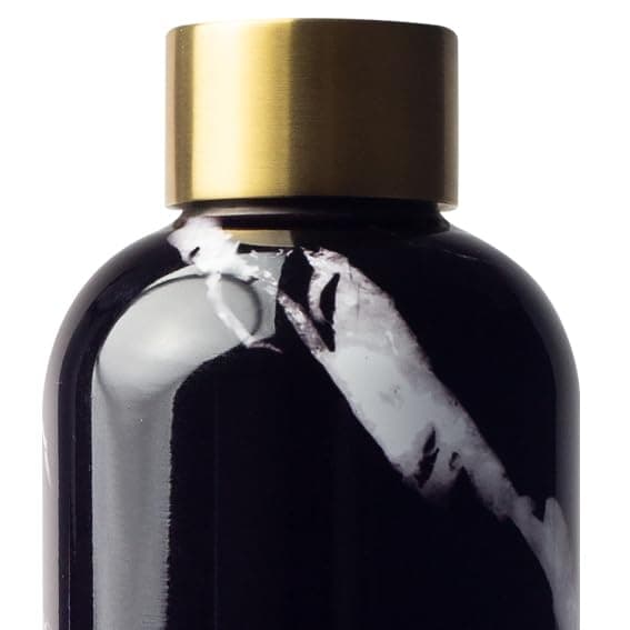 MAMEIDO Gourde Isotherme Pearl Marble Gold - Conserve la fraîcheur 24h & la chaleur 12h, Inoxydable & Sans BPA, 500ml — Black Marble Gold