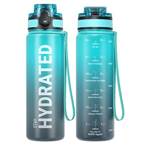 Bouteille d'Eau Sahara Sailor 1L, Sportive & Étanche pour Sport et Camping, Sans BPA et Reutilisable avec Marqueur de Te
