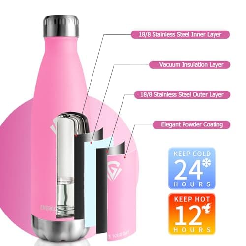 Bouteille Isotherme Inox 500ml pour Sport et École | Gourde Étanche et Durable | Anti BPA | Double Paroi | Bureau et Éco