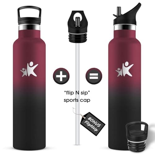 Gourde Isotherme KollyKolla 1L Acier Inoxydable Étanche Réutilisable sans BPA Gourde Sport Enfant Adulte