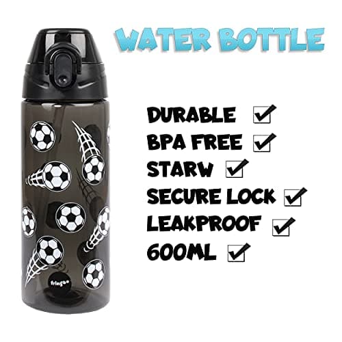 Fringoo Gourde Enfant Haute Qualité 100% sans Bisphénol A | Pour Garçons et Filles | École Primaire - 600 ml/20Oz