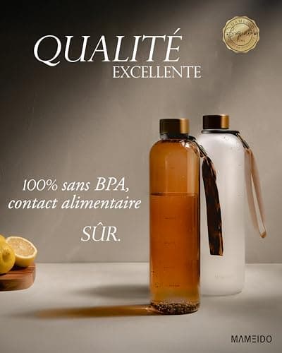 MAMEIDO Gourde 1,5 l | Design Plastique | Marqueur de Temps de Motivation