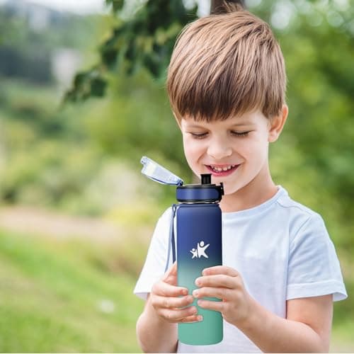 KollyKolla Isotherme 500ml, Gourde Inox sans BPA pour Enfant & Adulte, École et Outdoor Anti Fuite
