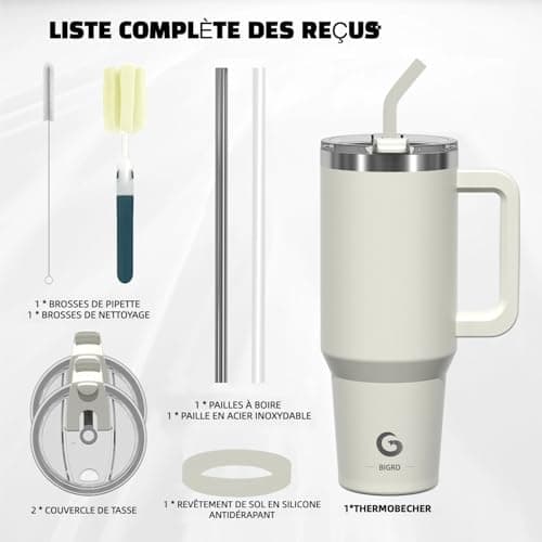 BIGRD Gourde Isotherme 1.2L (1180ml) Acier Inoxydable 304 - Double Isolation Vide, 100% Étanche, Sans BPA - Pour Sport,