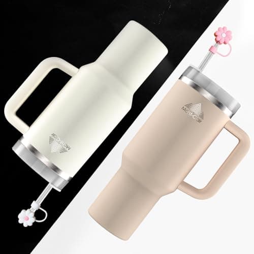 Mont-Clair Tumbler 1200ml - Gourde Isotherme 40oz avec Paille & Couvercle Poignée - 10h Chaud / 48h Froid - Mug pour Boi